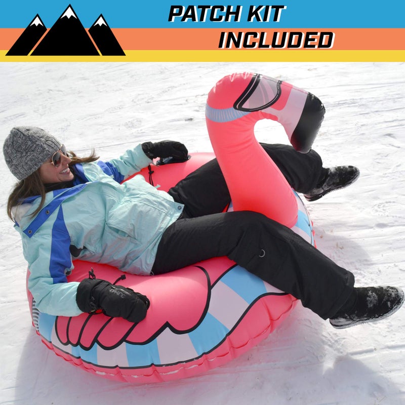 GoFloats Winter Snow Tube - Inflatable Sled for Kids and Adults (Choose from Unicorn, Disney's Frozen, Ice Dragon, Polar Bear, Penguin, Flamingo) - Image 4